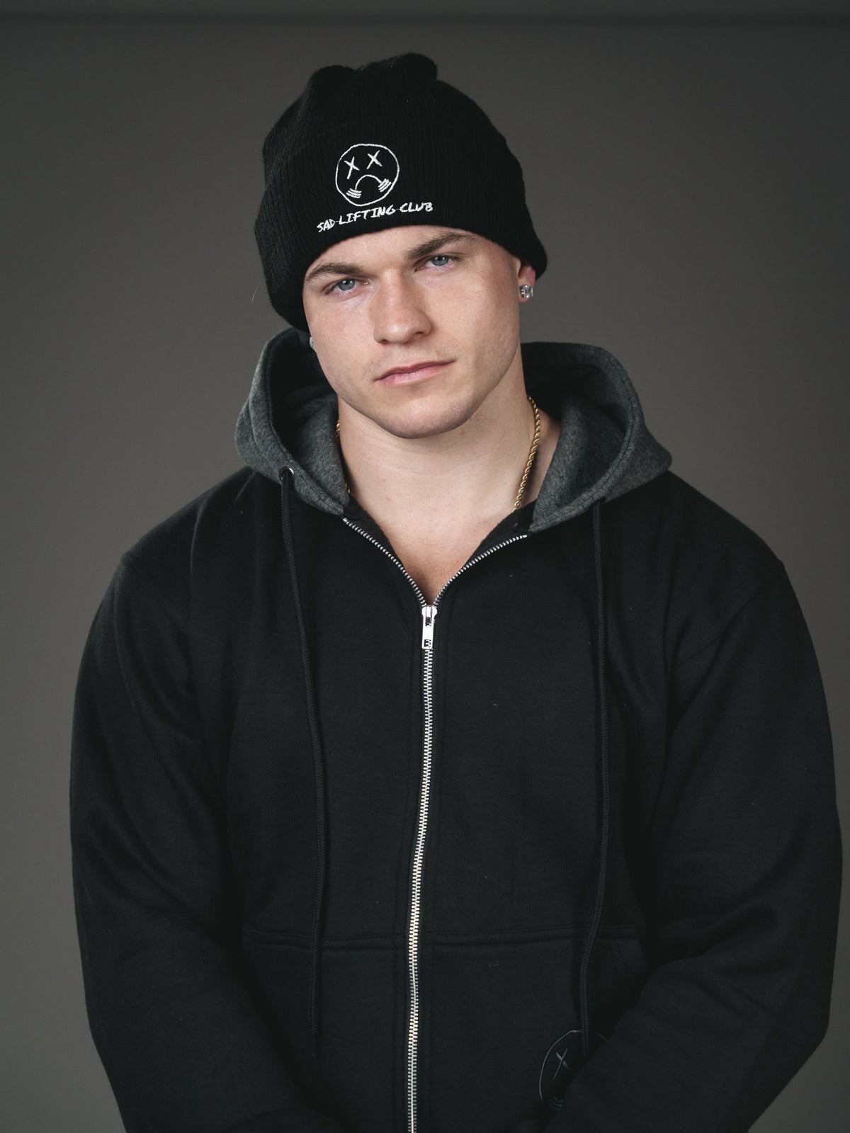 Black/Grey Zip-Up Hoodie