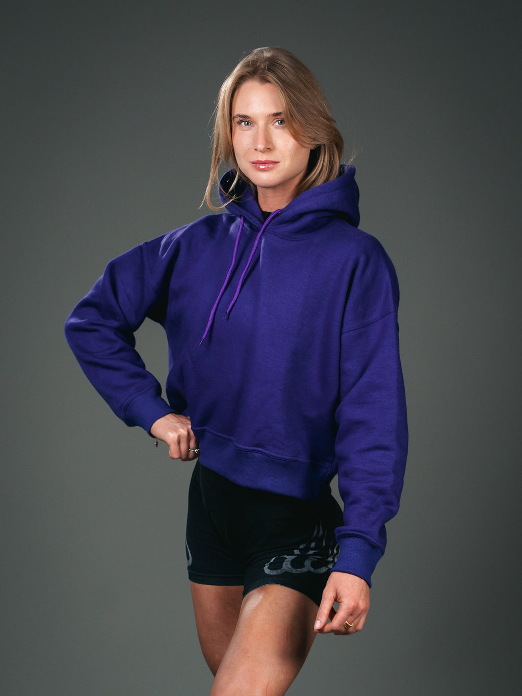 Purple Crop Hoodie