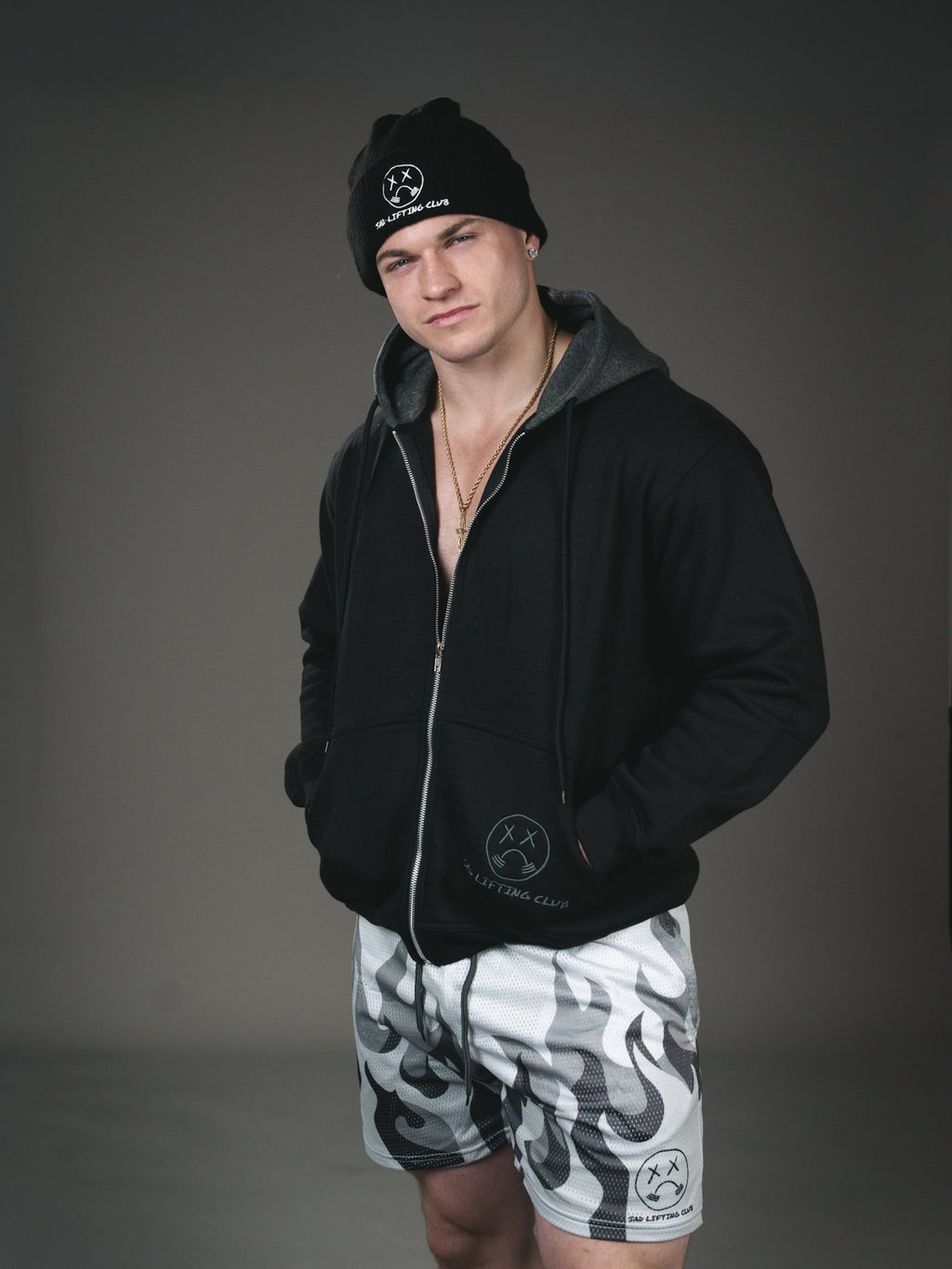 Black/Grey Zip-Up Hoodie (2)