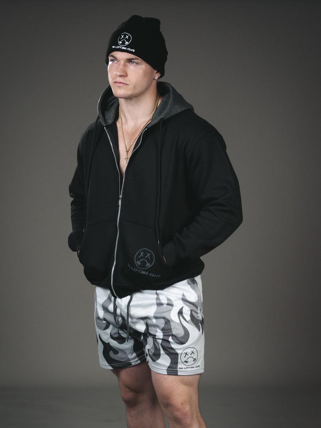 Black/Grey Zip-Up Hoodie (3)