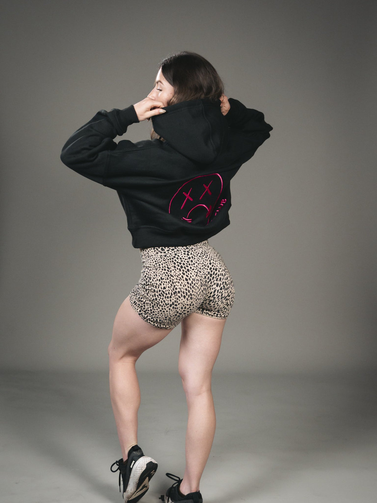 Black/Pink Crop Hoodie (4)