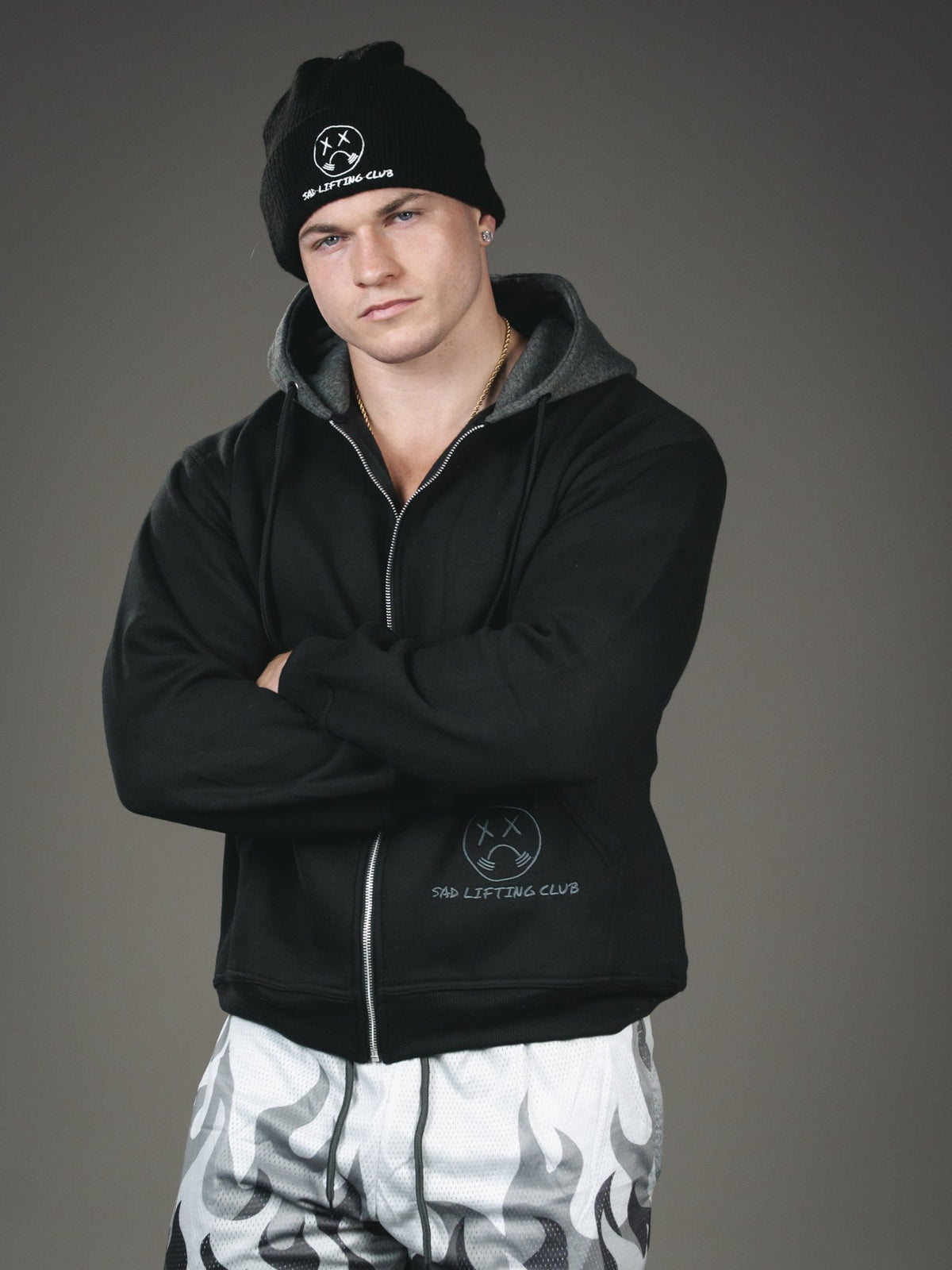 Black/Grey Zip-Up Hoodie (4)