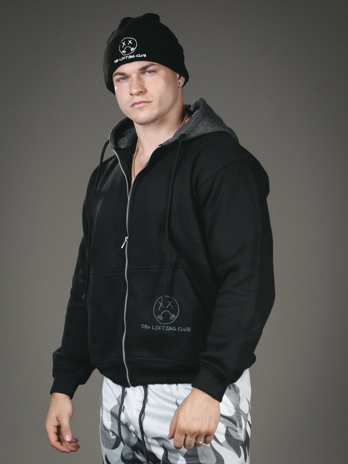 Black/Grey Zip-Up Hoodie (5)