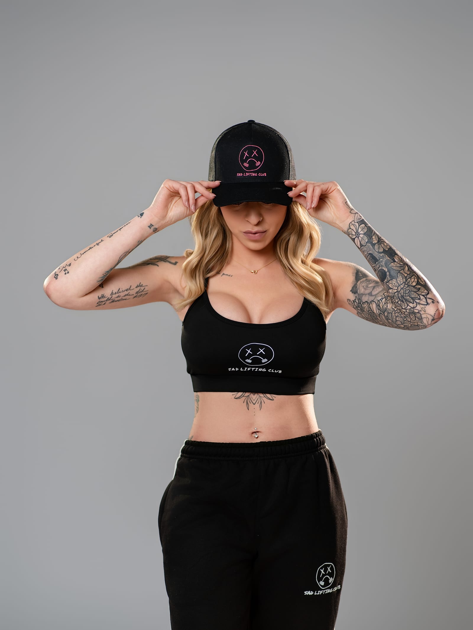 Black / Pink Trucker Cap